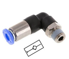 Push-In Fitting 10mm & R3/8'' Male Auto Shut-Off Elbow Brass/PBT 0-10bar (0-145psi)