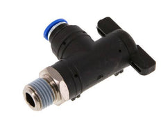 Válvula de bola de codo de 2 vías 6 mm - R1/4'' Plástico/Latón