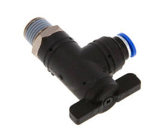 Válvula de bola de codo de 2 vías 6 mm - R1/4'' Plástico/Latón