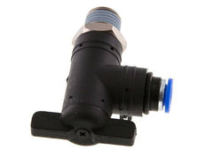 Válvula de bola de codo de 2 vías 6 mm - R1/4'' Plástico/Latón