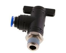 Válvula de bola de codo de 2 vías 6 mm - R1/4'' Plástico/Latón