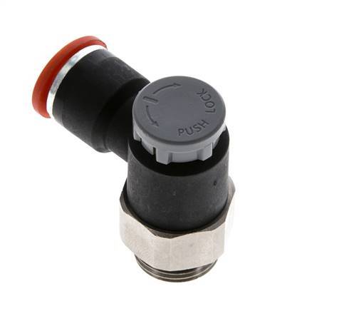 Flow Control Valve Meter-In Elbow 10 mm - G3/8'' Brass/PA 66 Locknut