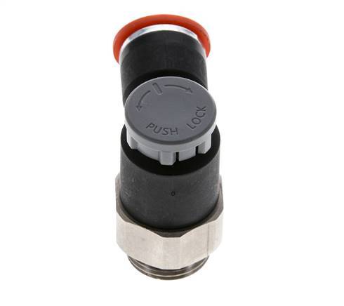 Flow Control Valve Meter-In Elbow 10 mm - G3/8'' Brass/PA 66 Locknut