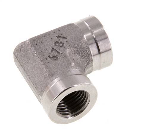 Racor acodado 90deg G1/4'' Hembra Acero inoxidable de alta presión 350bar (4917.5psi) Hidráulico