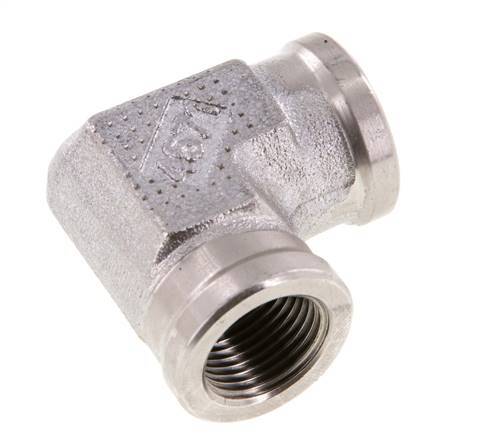 Racor acodado 90deg G3/8'' Hembra Acero inoxidable de alta presión 250bar (3512.5psi) Hidráulico