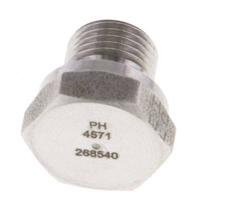 Tapón G1/8'' Acero inoxidable con cono hexagonal externo de 60° 575bar (8078.75psi) Hidráulico