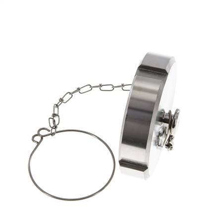 Tuerca de sombrerete Rd78 X 1/6'' DN 50 Acero inoxidable 1.4301 NBR DIN 11851 FDA 21 con cadena