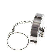 Tuerca de sombrerete Rd78 X 1/6'' DN 50 Acero inoxidable 1.4301 NBR DIN 11851 FDA 21 con cadena