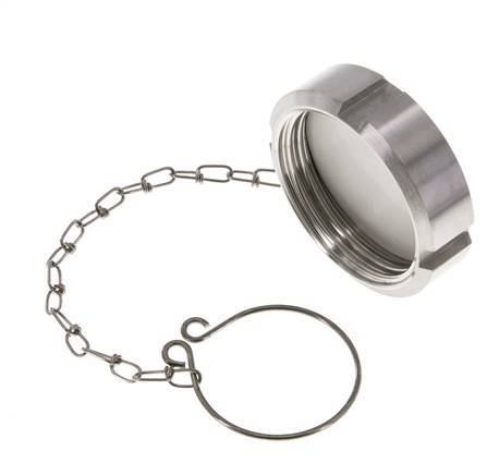 Tuerca de sombrerete Rd58 X 1/6'' DN 32 Acero inoxidable 1.4301 NBR DIN 11851 FDA 21 con cadena