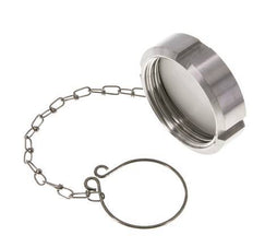 Tuerca de sombrerete Rd58 X 1/6'' DN 32 Acero inoxidable 1.4301 NBR DIN 11851 FDA 21 con cadena