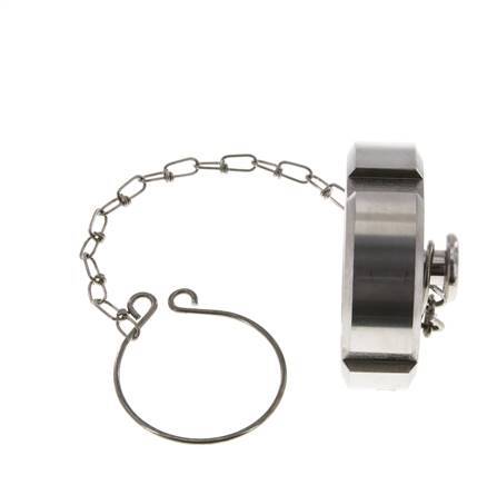 Tuerca de sombrerete Rd58 X 1/6'' DN 32 Acero inoxidable 1.4301 NBR DIN 11851 FDA 21 con cadena