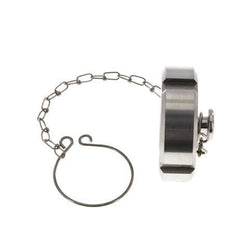 Tuerca de sombrerete Rd58 X 1/6'' DN 32 Acero inoxidable 1.4301 NBR DIN 11851 FDA 21 con cadena