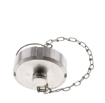 Tuerca de sombrerete Rd58 X 1/6'' DN 32 Acero inoxidable 1.4301 NBR DIN 11851 FDA 21 con cadena