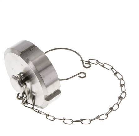 Tuerca de sombrerete Rd58 X 1/6'' DN 32 Acero inoxidable 1.4301 NBR DIN 11851 FDA 21 con cadena