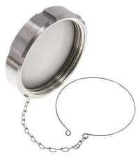 Tuerca de sombrerete Rd130 X 1/4'' DN 100 Acero inoxidable 1.4301 NBR DIN 11851 FDA 21 con cadena