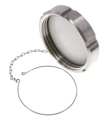 Tuerca de sombrerete Rd130 X 1/4'' DN 100 Acero inoxidable 1.4301 NBR DIN 11851 FDA 21 con cadena