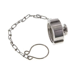 Tuerca de sombrerete Rd34 X 1/8'' DN 15 Acero inoxidable 1.4404 NBR DIN 11851 FDA 21 con cadena