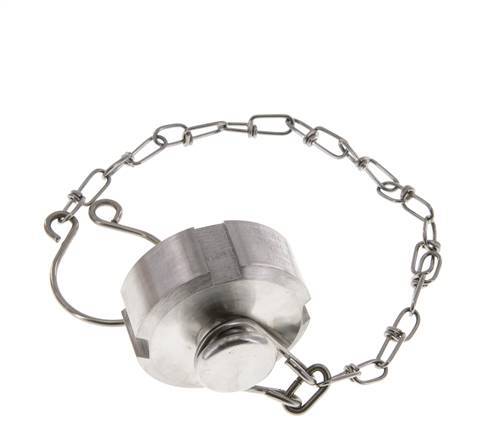 Tuerca de sombrerete Rd34 X 1/8'' DN 15 Acero inoxidable 1.4404 NBR DIN 11851 FDA 21 con cadena