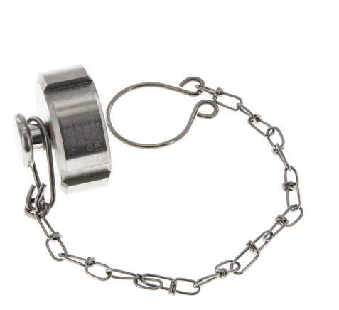 Tuerca de sombrerete Rd34 X 1/8'' DN 15 Acero inoxidable 1.4404 NBR DIN 11851 FDA 21 con cadena