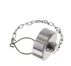 Tuerca de sombrerete Rd44 X 1/6'' DN 20 Acero inoxidable 1.4404 NBR DIN 11851 FDA 21 con cadena