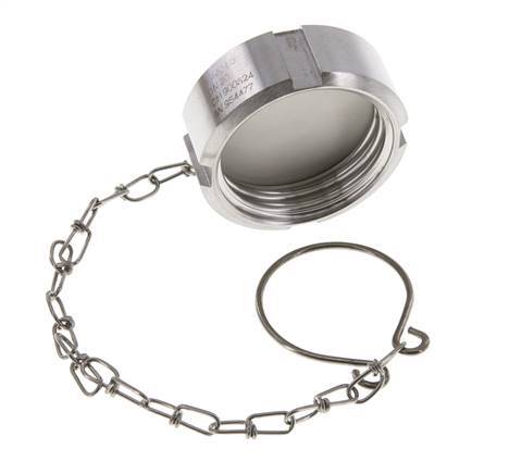 Tuerca de sombrerete Rd44 X 1/6'' DN 20 Acero inoxidable 1.4404 NBR DIN 11851 FDA 21 con cadena