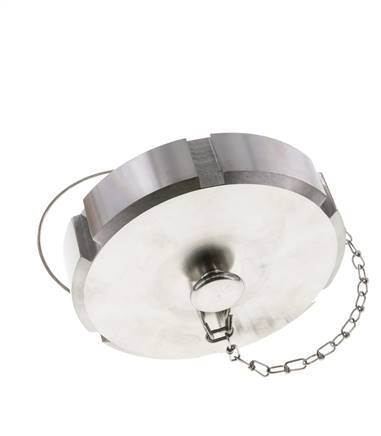 Cap Nut Rd110 X 1/4'' DN 80 Stainless Steel 1.4301 NBR DIN 11851 FDA 21 with Chain