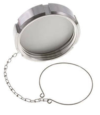 Cap Nut Rd110 X 1/4'' DN 80 Stainless Steel 1.4301 NBR DIN 11851 FDA 21 with Chain