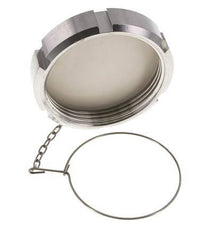 Tuerca de sombrerete Rd95 X 1/6'' DN 65 Acero inoxidable 1.4301 NBR DIN 11851 FDA 21 con cadena