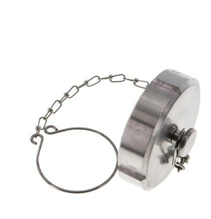 Tuerca de sombrerete Rd65 X 1/6'' DN 40 Acero inoxidable 1.4404 NBR DIN 11851 FDA 21 con cadena