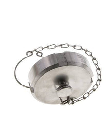 Tuerca de sombrerete Rd65 X 1/6'' DN 40 Acero inoxidable 1.4404 NBR DIN 11851 FDA 21 con cadena
