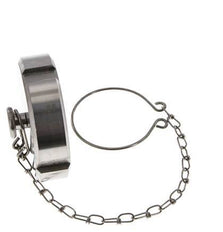 Tuerca de sombrerete Rd65 X 1/6'' DN 40 Acero inoxidable 1.4404 NBR DIN 11851 FDA 21 con cadena