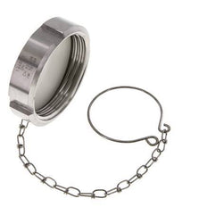 Tuerca de sombrerete Rd65 X 1/6'' DN 40 Acero inoxidable 1.4404 NBR DIN 11851 FDA 21 con cadena