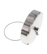 Tuerca de sombrerete Rd110 X 1/4'' DN 80 Acero inoxidable 1.4404 NBR DIN 11851 FDA 21 con cadena