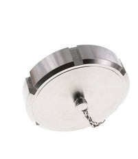 Tuerca de sombrerete Rd110 X 1/4'' DN 80 Acero inoxidable 1.4404 NBR DIN 11851 FDA 21 con cadena