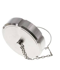 Tuerca de sombrerete Rd110 X 1/4'' DN 80 Acero inoxidable 1.4404 NBR DIN 11851 FDA 21 con cadena