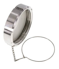 Tuerca de sombrerete Rd110 X 1/4'' DN 80 Acero inoxidable 1.4404 NBR DIN 11851 FDA 21 con cadena