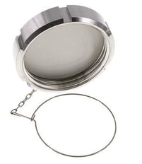 Tuerca de sombrerete Rd110 X 1/4'' DN 80 Acero inoxidable 1.4404 NBR DIN 11851 FDA 21 con cadena