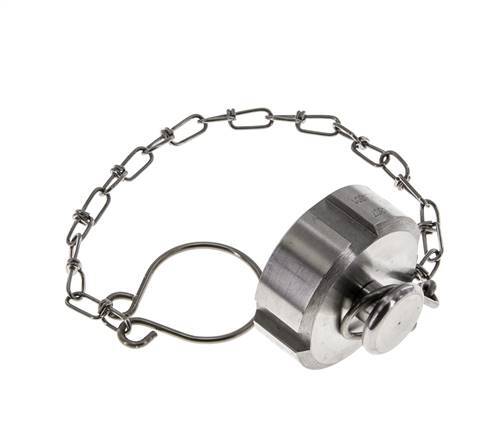Tuerca de sombrerete Rd34 X 1/8'' DN 15 Acero inoxidable 1.4301 NBR DIN 11851 FDA 21 con cadena