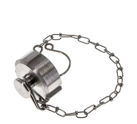 Tuerca de sombrerete Rd34 X 1/8'' DN 15 Acero inoxidable 1.4301 NBR DIN 11851 FDA 21 con cadena