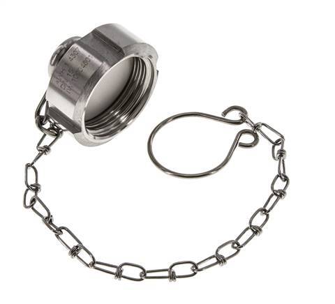 Tuerca de sombrerete Rd34 X 1/8'' DN 15 Acero inoxidable 1.4301 NBR DIN 11851 FDA 21 con cadena