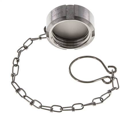 Tuerca de sombrerete Rd34 X 1/8'' DN 15 Acero inoxidable 1.4301 NBR DIN 11851 FDA 21 con cadena