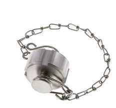 Tuerca de sombrerete Rd28 X 1/8'' DN 10 Acero inoxidable 1.4301 NBR DIN 11851 FDA 21 con cadena