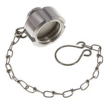 Tuerca de sombrerete Rd28 X 1/8'' DN 10 Acero inoxidable 1.4301 NBR DIN 11851 FDA 21 con cadena