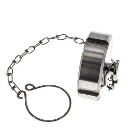 Tuerca de sombrerete Rd52 X 1/6'' DN 25 Acero inoxidable 1.4404 NBR DIN 11851 FDA 21 con cadena