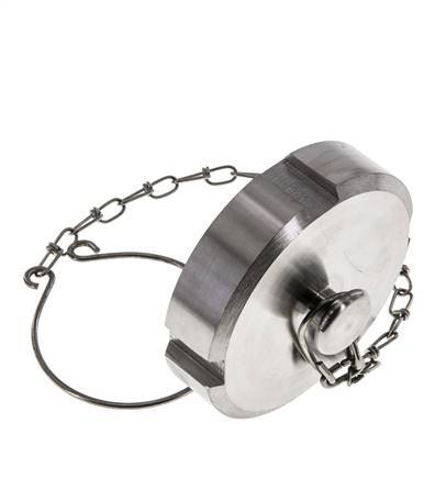 Tuerca de sombrerete Rd65 X 1/6'' DN 40 Acero inoxidable 1.4301 NBR DIN 11851 FDA 21 con cadena