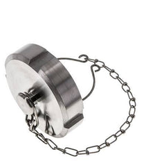 Tuerca de sombrerete Rd65 X 1/6'' DN 40 Acero inoxidable 1.4301 NBR DIN 11851 FDA 21 con cadena