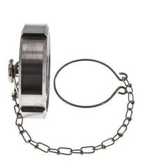 Tuerca de sombrerete Rd65 X 1/6'' DN 40 Acero inoxidable 1.4301 NBR DIN 11851 FDA 21 con cadena