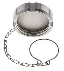 Tuerca de sombrerete Rd65 X 1/6'' DN 40 Acero inoxidable 1.4301 NBR DIN 11851 FDA 21 con cadena