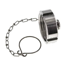 Tuerca de sombrerete Rd52 X 1/6'' DN 25 Acero inoxidable 1.4301 NBR DIN 11851 FDA 21 con cadena