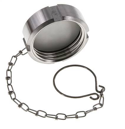 Tuerca de sombrerete Rd52 X 1/6'' DN 25 Acero inoxidable 1.4301 NBR DIN 11851 FDA 21 con cadena